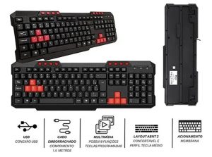 Teclado Kross Elegance Gamer Ke-k103v3 Preto Português Portugal