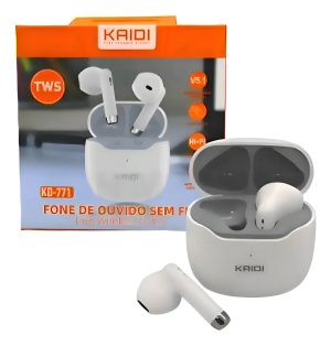 Fone Sem Fio Kaidi KD-771 Branco Bluetooth 5.4