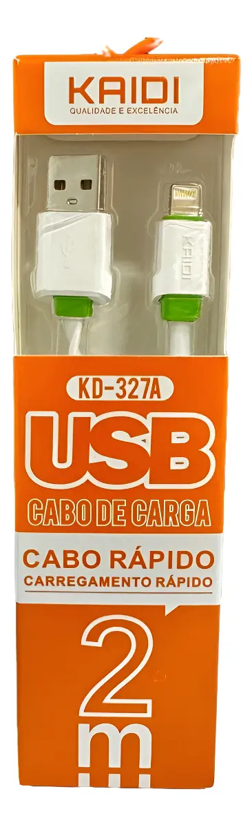 Cabo Carregador Kaidi 2 Metros Para Iphone 6 7 8 Xs 11