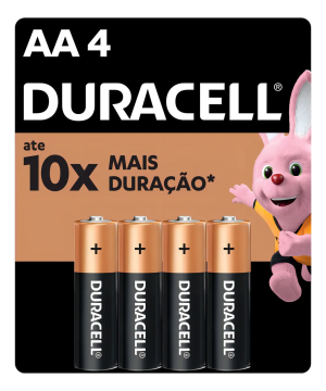 Pilha Alcalina Aa Pequena Duracell Com 4 Unidades
