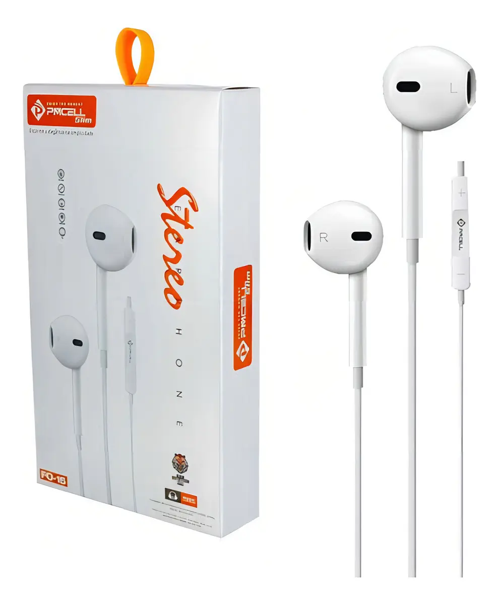 Fone In-ear Com Microfone P2 Fo-15 Controle Volume Branco
