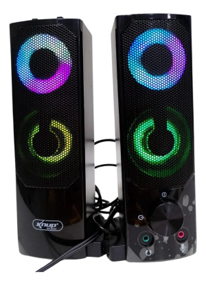 Caixa de som Alto-falante Led portátil PC Game, TV, Notebook, projetor Knup KP-6040 preto