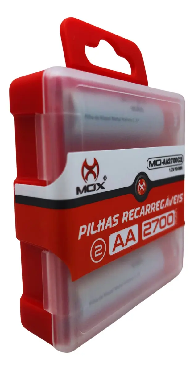 Cartela Com 2 Pilha Aa 1.2v Recarregável 2700mah