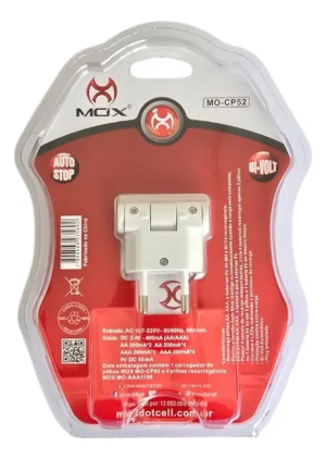 Carregador De Pilha Mox Mo-cp52 C/4 Pilhas Aaa - 1100mah