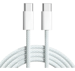 Cabo Pure Charge CB-385c, USB-C para USB-C, 27W Nylon Trançado Alta Velocidade Branco