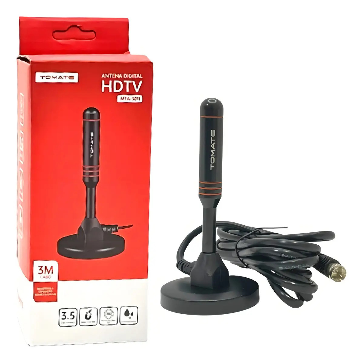 Antena Digital Interna Para Tv Hdtv Uhf Tomate 3 Metros - Imagem 2