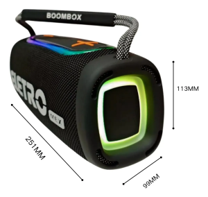 Caixa De Som 25wx2 Potencia Led Rgb Bluetooth 5.2 Portátil Cor Preto