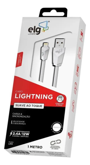 Cabo Lightning Apple Recarga Rápida- ELG Cor Branco