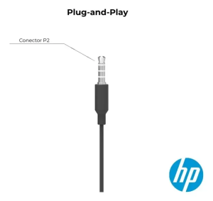 Hp Dhh1111 Fone Ouvido Com Fio P2 Microfone Intra Preto