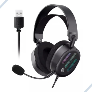 Headset Gamer USB 7.1 Kaidi KD-G32 Cinza-escuro Microfone LED