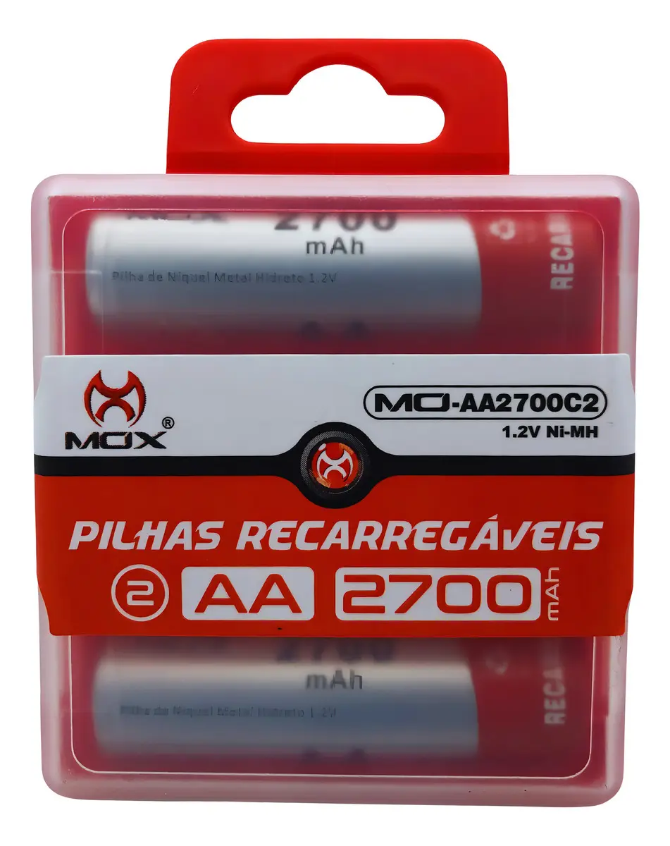 Cartela Com 2 Pilha Aa 1.2v Recarregável 2700mah - Imagem 2